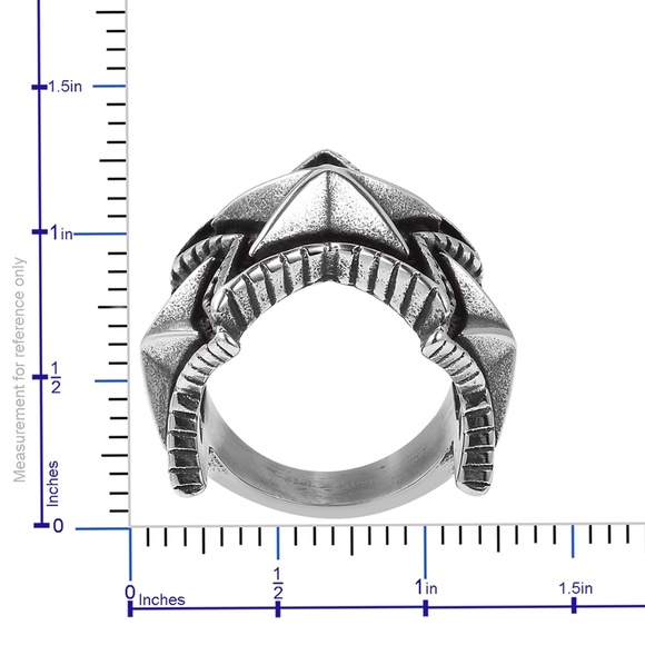 Black Oxidized Stainless Steel Star Men's Ring - Picture 5 of 5